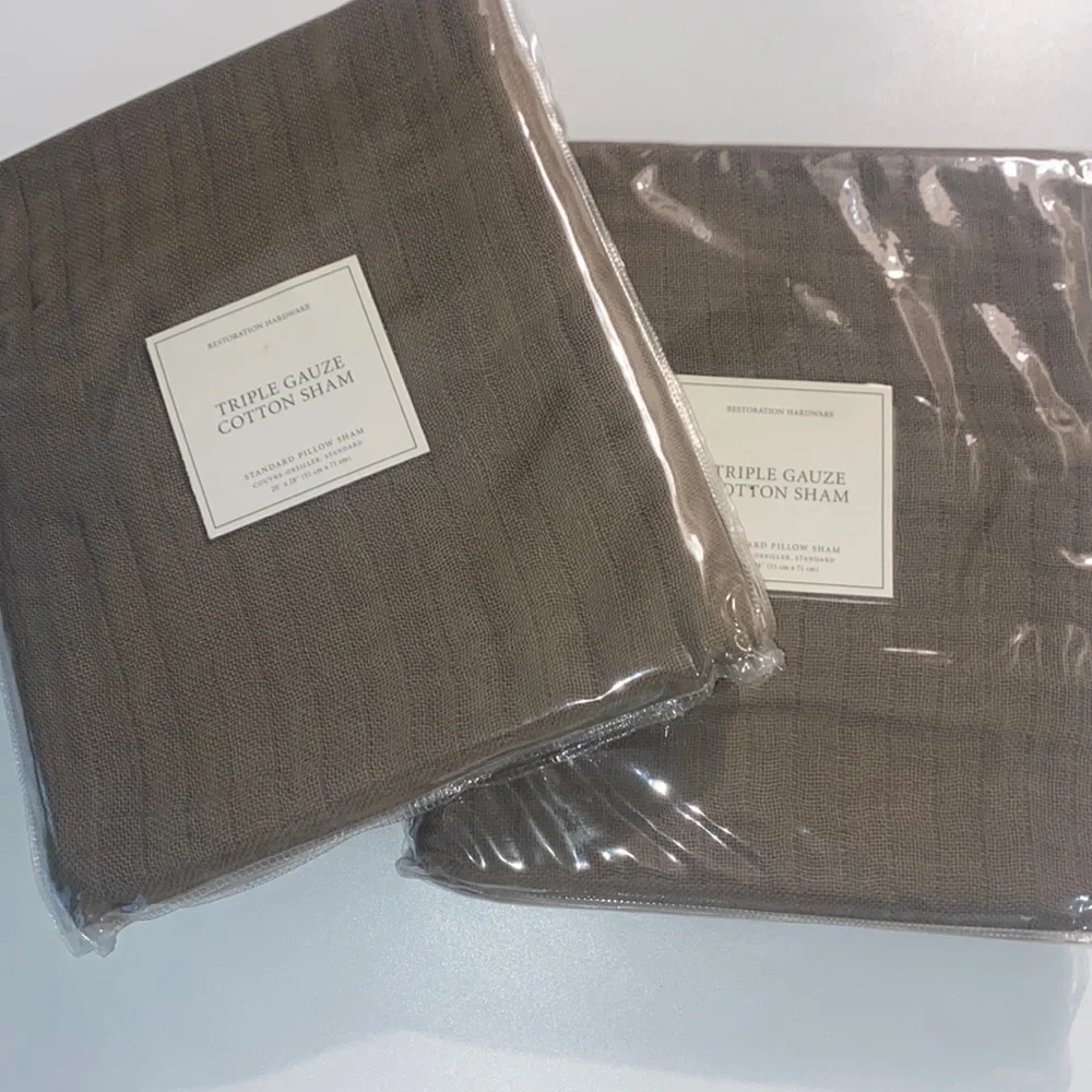 NWT RESTORATION HARDWARE Standard Size Triple Gauze Cotton Shams - 20”x28”